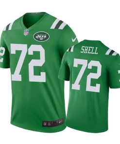 New York Jets #72 Brandon Shell Nike Color Rush Green Jersey - Robokeg