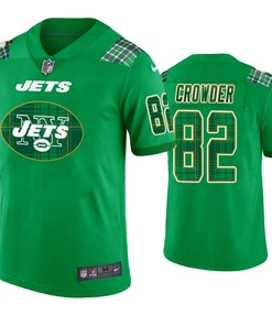 New York Jets #82 Jamison Crowder Jersey St. Patricks Day Kelly Green - Mens - Robokeg