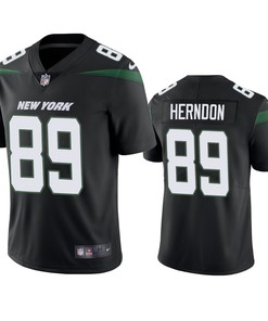 New York Jets #89 Chris Herndon Black Vapor Untouchable Limited Jersey - Mens - Robokeg