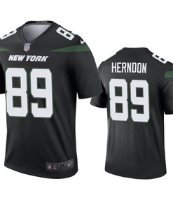 New York Jets Chris Herndon Black 2019 Color Rush Legend Jersey - Mens - Robokeg