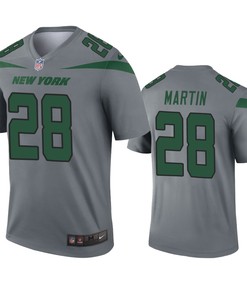 New York Jets Curtis Martin Gray Inverted Legend Jersey - Robokeg
