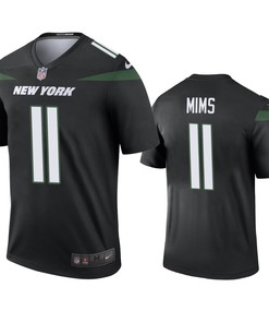 New York Jets Denzel Mims Black Color Rush Legend Jersey - Robokeg