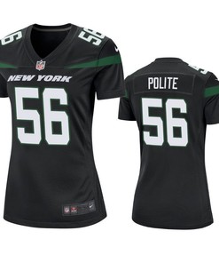 New York Jets Jachai Polite 2019 Nfl Draft Black Game Womens Jersey - Robokeg