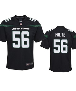 New York Jets Jachai Polite 2019 Nfl Draft Black Game Youth Jersey - Robokeg