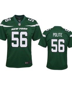 New York Jets Jachai Polite 2019 Nfl Draft Green Game Youth Jersey - Robokeg