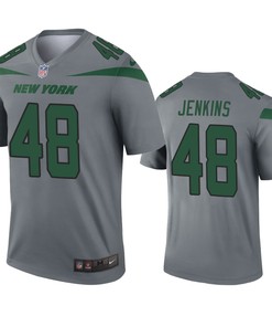 New York Jets Jordan Jenkins Gray Inverted Legend Jersey - Robokeg