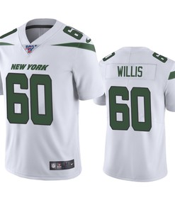 New York Jets Jordan Willis White 100th Season Vapor Limited Jersey - Robokeg