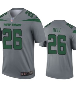 New York Jets Leveon Bell Gray Inverted Legend Jersey - Robokeg