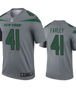 New York Jets Matthias Farley Gray Inverted Legend Jersey - Robokeg