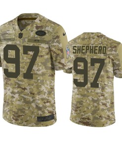 New York Jets Nathan Shepherd Jersey Nfl Camo Salute To Service - Robokeg