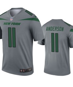 New York Jets Robby Anderson Gray Inverted Legend Jersey - Robokeg