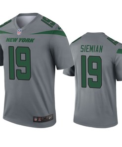 New York Jets Trevor Siemian Gray Inverted Legend Jersey - Robokeg