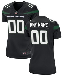 New York Jets Womens Alternate Custom Game Jersey Stealth Black Custom Jerseys Nfl - Robokeg
