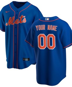 New York Mets Alternate Custom Men Jersey - Royal - Robokeg