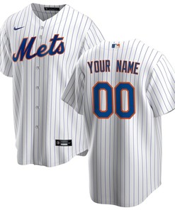 New York Mets Home Custom Men Jersey - White - Robokeg