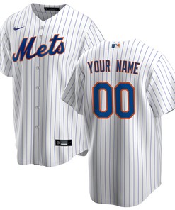 New York Mets Home Replica Custom Jersey - White Custom Jerseys Mlb - Robokeg