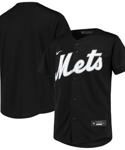 New York Mets Replica Team Jersey - Black/white Mlb - Robokeg