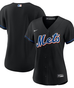 New York Mets Womens 2022 Alternate Replica Team Jersey - Black Mlb - Robokeg