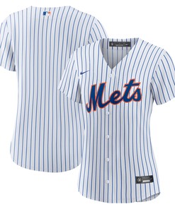 New York Mets Womens Home Replica Team Jersey - White Mlb - Robokeg