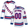 New York Rangers Adidas Authentic Custom Jersey - White Custom Jerseys Nhl - Robokeg