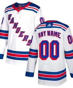New York Rangers Adidas Authentic Custom Jersey - White Custom Jerseys Nhl - Robokeg
