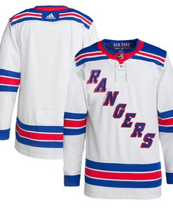 New York Rangers Adidas Away Primegreen Authentic Pro Jersey White Nhl - Robokeg