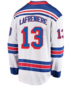 New York Rangers Alexis Lafreniere 13 Away 2022 Stanley Cup Final Breakaway Men Jersey - White - Robokeg