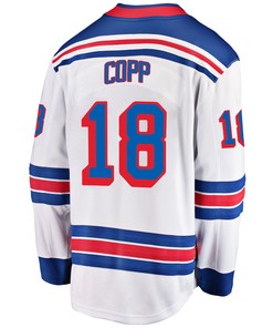 New York Rangers Andrew Copp 18 Away 2022 Stanley Cup Final Breakaway Men Jersey - White - Robokeg