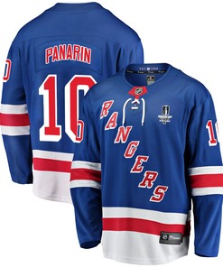 New York Rangers Artemi Panarin 10 Home 2022 Stanley Cup Final Breakaway Men Jersey - Blue - Robokeg