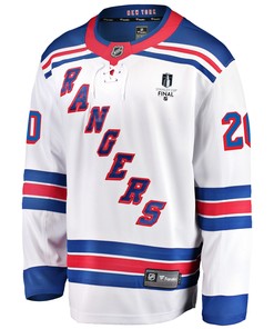 New York Rangers Chris Kreider 20 Away 2022 Stanley Cup Final Breakaway Men Jersey - White - Robokeg