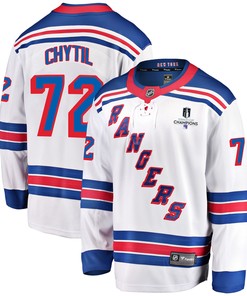 New York Rangers Filip Chytil 72 Away 2022 Stanley Cup Champions Breakaway Men Jersey - White - Robokeg