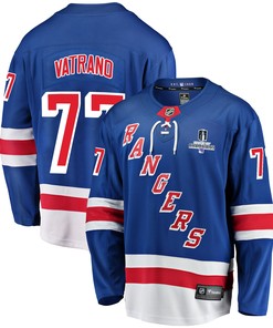 New York Rangers Frank Vatrano 77 Home 2022 Stanley Cup Champions Breakaway Men Jersey - Blue - Robokeg