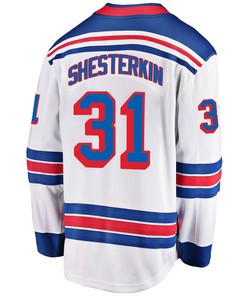 New York Rangers Igor Shesterkin 31 Away 2022 Stanley Cup Champions Breakaway Men Jersey - White - Robokeg