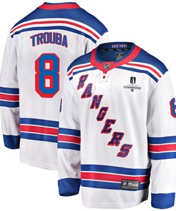 New York Rangers Jacob Trouba 8 Away 2022 Stanley Cup Champions Breakaway Men Jersey - White - Robokeg
