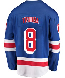 New York Rangers Jacob Trouba 8 Home 2022 Stanley Cup Final Breakaway Men Jersey - Blue - Robokeg