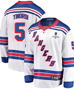 New York Rangers Jarred Tinordi 5 Away 2022 Stanley Cup Champions Breakaway Men Jersey - White - Robokeg