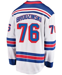 New York Rangers Jonny Brodzinski 76 Away 2022 Stanley Cup Champions Breakaway Men Jersey - White - Robokeg