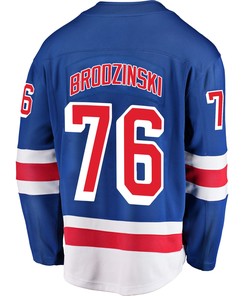 New York Rangers Jonny Brodzinski 76 Home 2022 Stanley Cup Final Breakaway Men Jersey - Blue - Robokeg