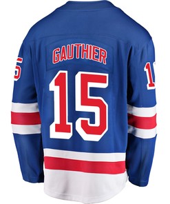 New York Rangers Julien Gauthier 15 Home 2022 Stanley Cup Champions Breakaway Men Jersey - Blue - Robokeg