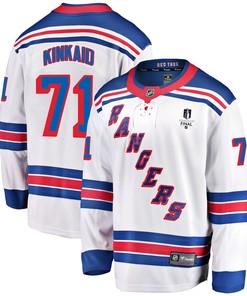 New York Rangers Keith Kinkaid 71 Away 2022 Stanley Cup Final Breakaway Men Jersey - White - Robokeg