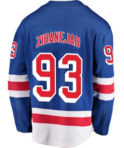 New York Rangers Mika Zibanejad 93 Home 2022 Stanley Cup Final Breakaway Men Jersey - Blue - Robokeg