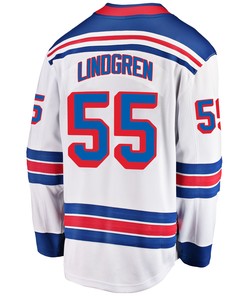 New York Rangers Ryan Lindgren 55 Away 2022 Stanley Cup Champions Breakaway Men Jersey - White - Robokeg