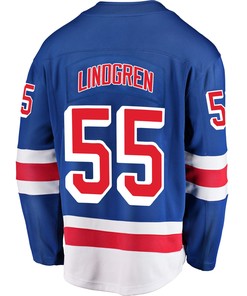 New York Rangers Ryan Lindgren 55 Home 2022 Stanley Cup Champions Breakaway Men Jersey - Blue - Robokeg