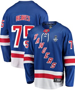 New York Rangers Ryan Reaves 75 Home 2022 Stanley Cup Final Breakaway Men Jersey - Blue - Robokeg