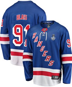 New York Rangers Samuel Blais 91 Home 2022 Stanley Cup Final Breakaway Men Jersey - Blue - Robokeg