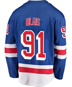 New York Rangers Samuel Blais 91 Home 2022 Stanley Cup Final Breakaway Men Jersey - Blue - Robokeg