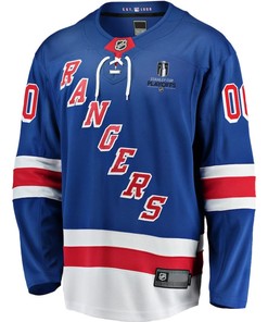 New York Rangers Stanley Cup 2023 Playoffs Patch Home Breakaway Custom Men Jersey - Blue - Robokeg