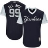 New York Yankee Aaron Judge All Rise #99 Mlb Nickname Brandedition Black Jersey - Robokeg