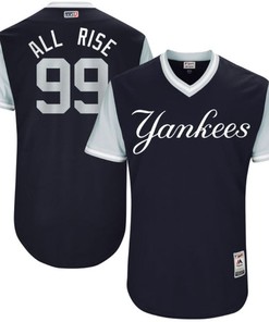 New York Yankee Aaron Judge All Rise #99 Mlb Nickname Brandedition Black Jersey - Robokeg