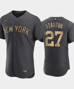 New York Yankees 27 Giancarlo Stanton 2022-23 All-Star Game Charcoal Jersey - Robokeg